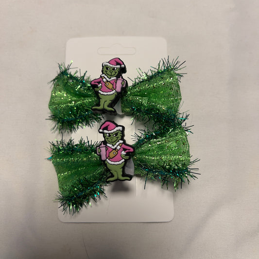 Half Cute & Half Grinchy Bow Sets