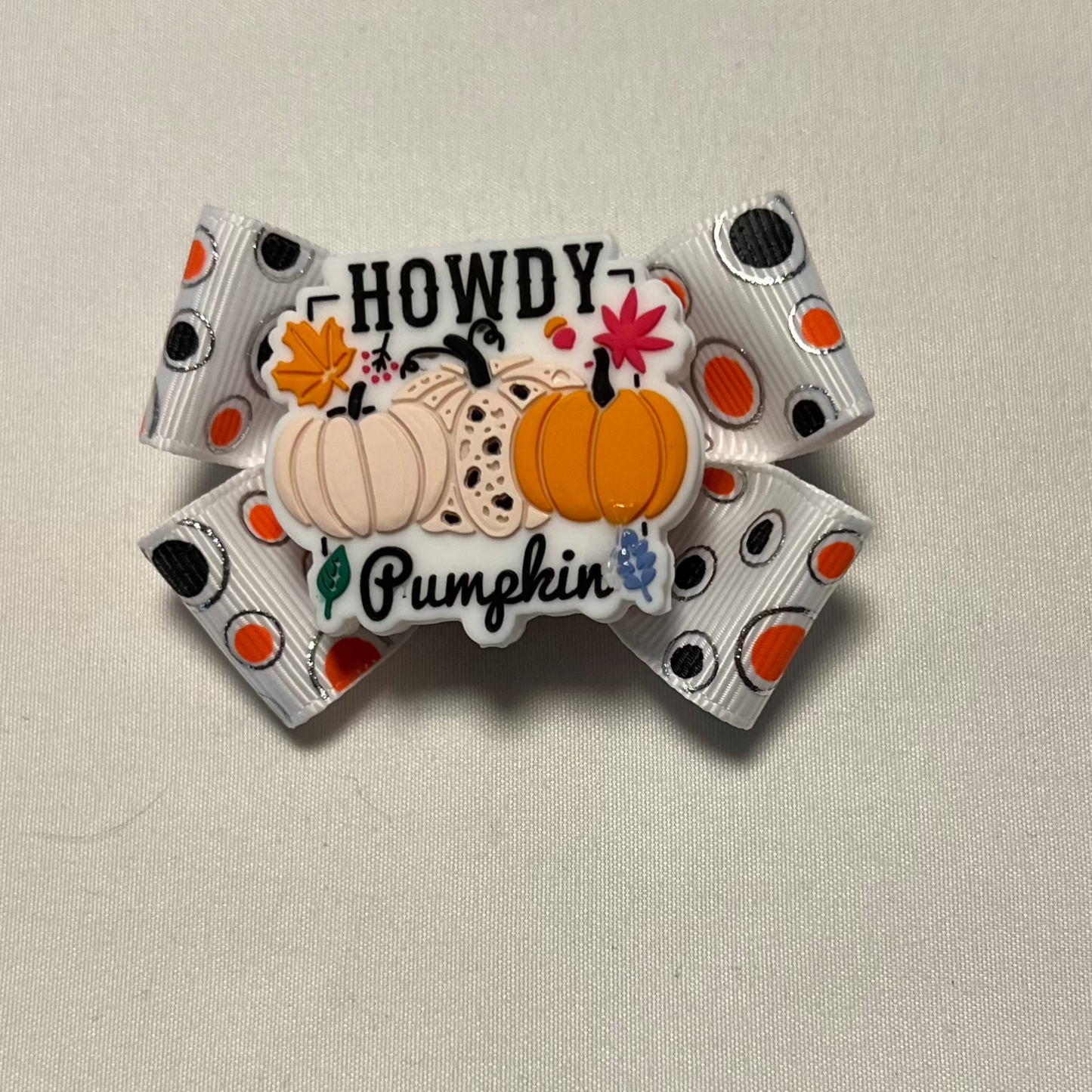 Howdy Pumpkin Bow Clips