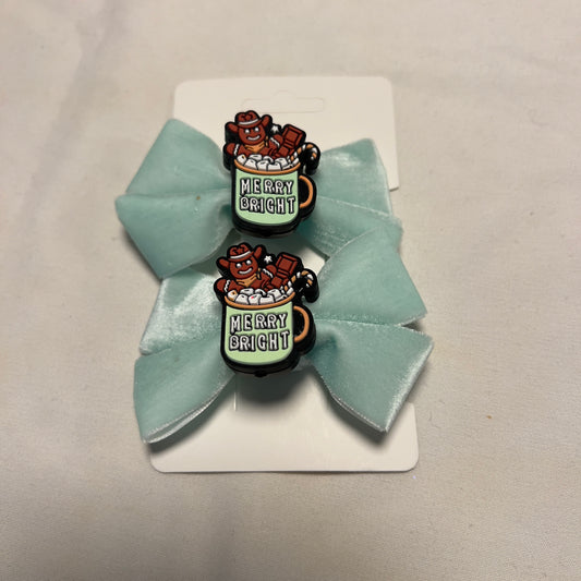 Hot Cocoa Season Bow Clips